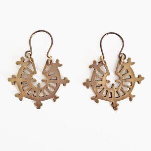 A Peace Treaty Bronze Spoke Wheel Earrings NEW